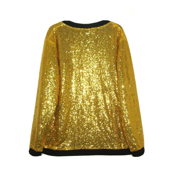 NWT  Gold Sequin Open Front Lined Jacket - Picture 3 of 8